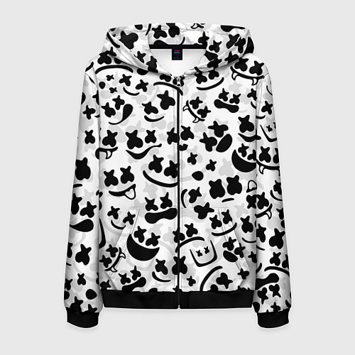 Мужская толстовка на молнии MARSHMELLO FACE / 3D-Черный – фото 1