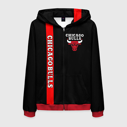 Мужская толстовка на молнии CHICAGO BULLS / 3D-Красный – фото 1