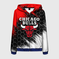 Толстовка 3D на молнии мужская CHICAGO BULLS, цвет: 3D-синий