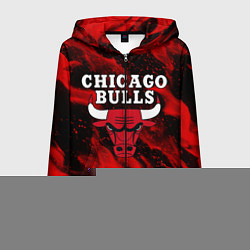 Толстовка 3D на молнии мужская CHICAGO BULLS, цвет: 3D-красный