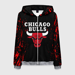 Толстовка 3D на молнии мужская CHICAGO BULLS, цвет: 3D-меланж