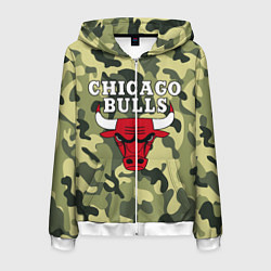 Толстовка 3D на молнии мужская CHICAGO BULLS, цвет: 3D-белый