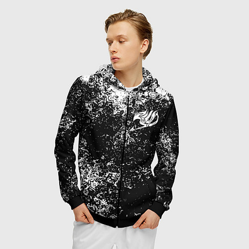 Мужская толстовка на молнии FAIRY TAIL / 3D-Черный – фото 3