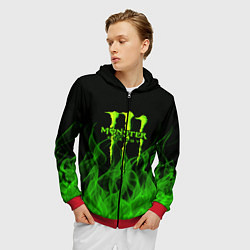 Толстовка 3D на молнии мужская MONSTER ENERGY, цвет: 3D-красный — фото 2