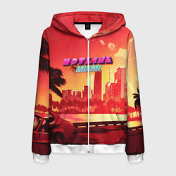 Толстовка 3D на молнии мужская HOTLINE MIAMI, цвет: 3D-белый