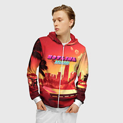 Толстовка 3D на молнии мужская HOTLINE MIAMI, цвет: 3D-белый — фото 2