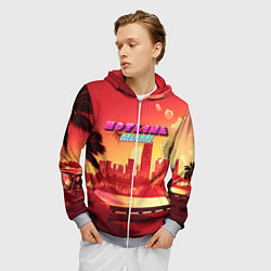 Толстовка 3D на молнии мужская HOTLINE MIAMI, цвет: 3D-меланж — фото 2