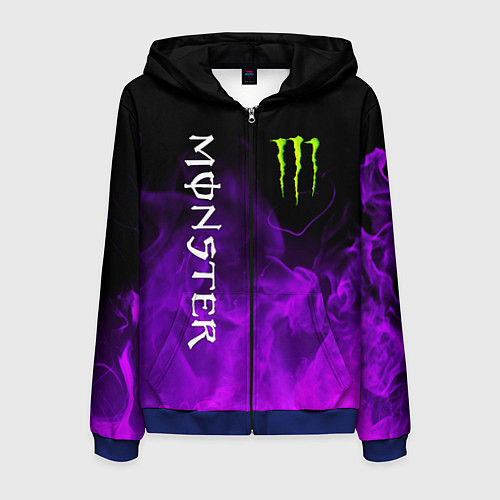 Мужская толстовка на молнии MONSTER ENERGY / 3D-Синий – фото 1