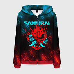 Мужская толстовка на молнии CYBERPUNK 2077 SAMURAI