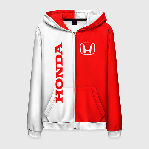 Мужская толстовка на молнии HONDA / 3D-Белый – фото 1