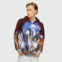 Толстовка 3D на молнии мужская Коты, цвет: 3D-меланж — фото 2