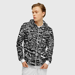 Толстовка 3D на молнии мужская Top Hip Hop, цвет: 3D-белый — фото 2