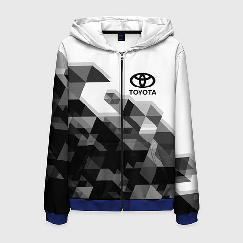 Мужская толстовка на молнии TOYOTA / 3D-Синий – фото 1