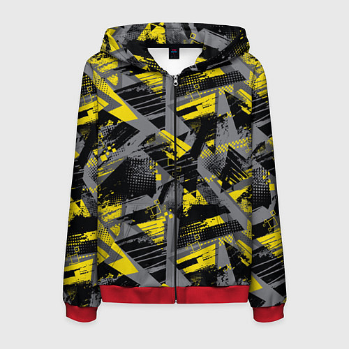 Мужская толстовка на молнии Спортивный стиль / 3D-Красный – фото 1