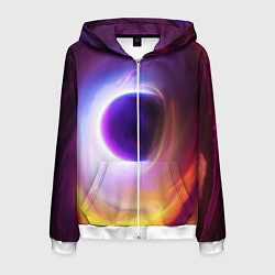 Толстовка 3D на молнии мужская ЧЁРНАЯ ДЫРА, цвет: 3D-белый