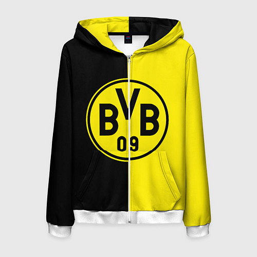 Мужская толстовка на молнии BORUSSIA / 3D-Белый – фото 1