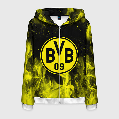 Мужская толстовка на молнии BORUSSIA / 3D-Белый – фото 1