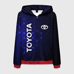 Толстовка 3D на молнии мужская TOYOTA, цвет: 3D-красный