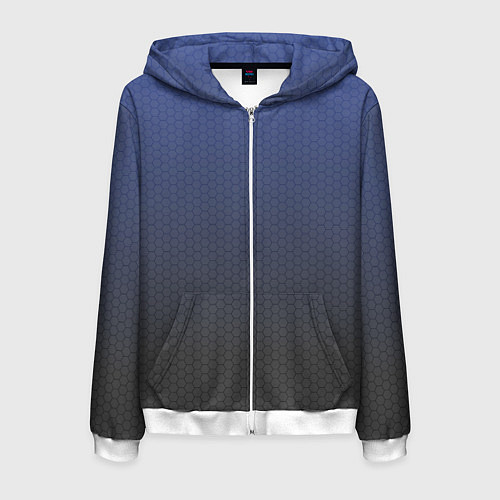 Мужская толстовка на молнии Серый октагон / 3D-Белый – фото 1