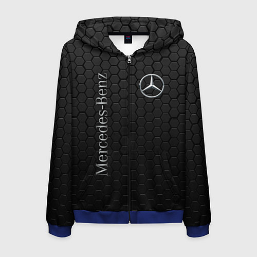 Мужская толстовка на молнии MERCEDES-BENZ / 3D-Синий – фото 1