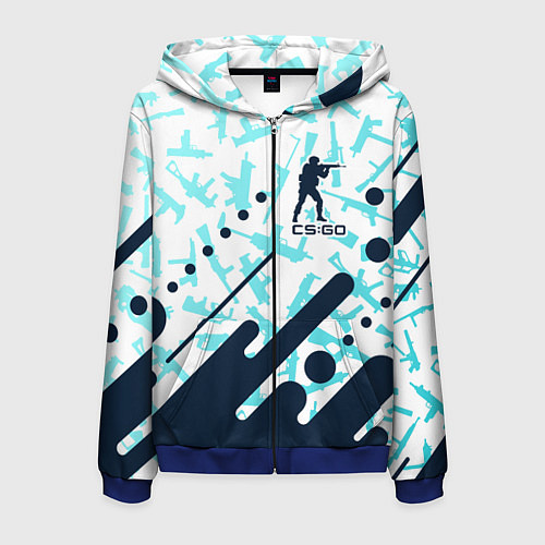 Мужская толстовка на молнии CS GO КС ГО / 3D-Синий – фото 1