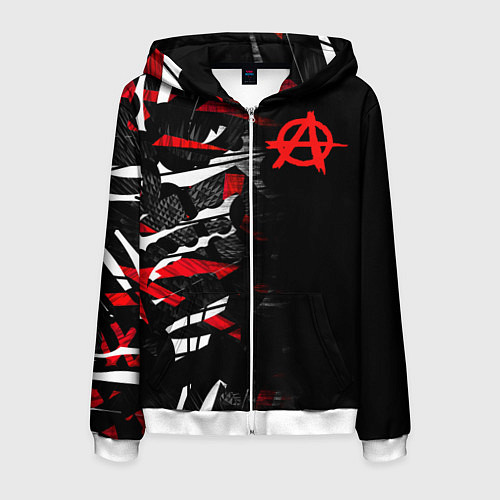 Мужская толстовка на молнии Анархия / 3D-Белый – фото 1