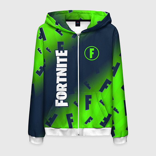 Мужская толстовка на молнии FORTNITE ФОРТНАЙТ / 3D-Белый – фото 1