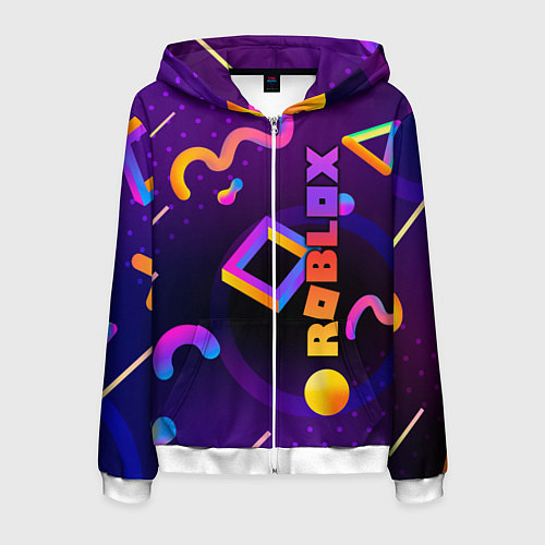 Мужская толстовка на молнии Roblox / 3D-Белый – фото 1