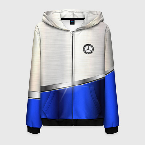 Мужская толстовка на молнии MERCEDES-BENZ / 3D-Черный – фото 1