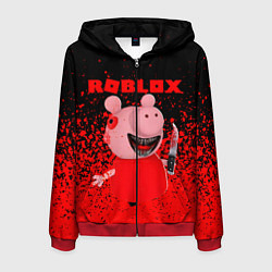 Толстовка 3D на молнии мужская Roblox Piggy, цвет: 3D-красный