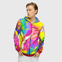 Толстовка 3D на молнии мужская ТИ-ДАЙ, цвет: 3D-красный — фото 2