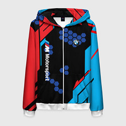 Толстовка 3D на молнии мужская CYBER BMW UNIFORM, цвет: 3D-белый