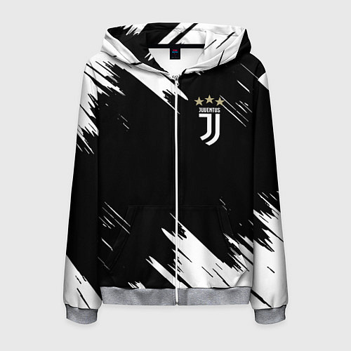 Мужская толстовка на молнии JUVENTUS / 3D-Меланж – фото 1