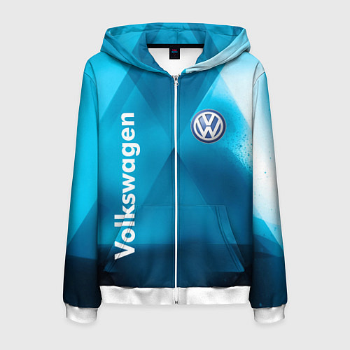 Мужская толстовка на молнии VOLKSWAGEN / 3D-Белый – фото 1