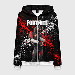 Толстовка 3D на молнии мужская Fortnite Ikonik, цвет: 3D-белый