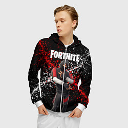 Толстовка 3D на молнии мужская Fortnite Ikonik, цвет: 3D-белый — фото 2