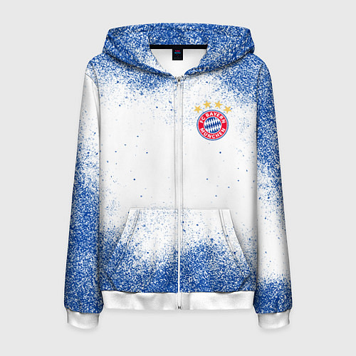 Мужская толстовка на молнии BAYERN MUNCHEN / 3D-Белый – фото 1