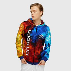 Толстовка 3D на молнии мужская CITROEN, цвет: 3D-синий — фото 2