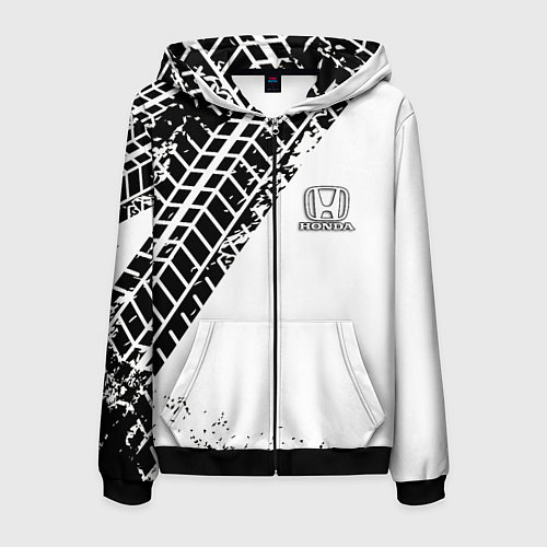Мужская толстовка на молнии HONDA / 3D-Черный – фото 1