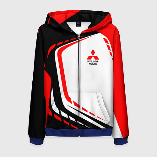 Мужская толстовка на молнии Mitsubishi EVO Uniform / 3D-Синий – фото 1