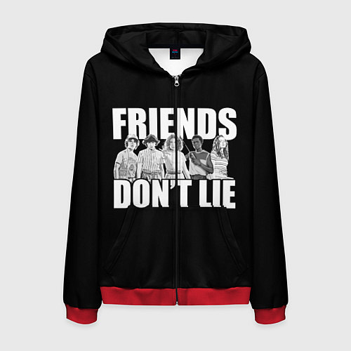 Мужская толстовка на молнии Friends Dont Lie / 3D-Красный – фото 1