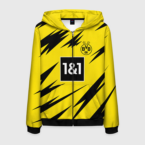 Мужская толстовка на молнии HAALAND Borussia Dortmund / 3D-Черный – фото 1