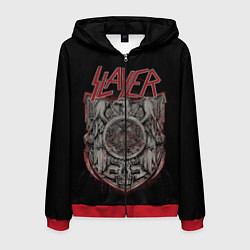 Толстовка 3D на молнии мужская Slayer, цвет: 3D-красный
