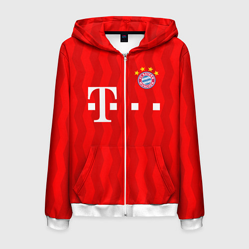 Мужская толстовка на молнии FC Bayern Munchen / 3D-Белый – фото 1