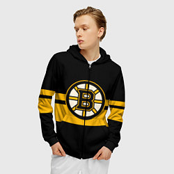 Толстовка 3D на молнии мужская BOSTON BRUINS NHL, цвет: 3D-черный — фото 2