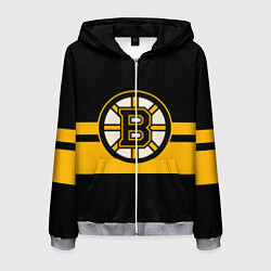 Толстовка 3D на молнии мужская BOSTON BRUINS NHL, цвет: 3D-меланж