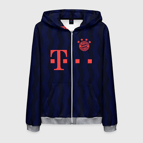 Мужская толстовка на молнии FC Bayern Munchen / 3D-Меланж – фото 1