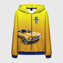 Толстовка 3D на молнии мужская Ford mustang - motorsport, цвет: 3D-синий