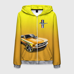 Толстовка 3D на молнии мужская Ford mustang - motorsport, цвет: 3D-меланж