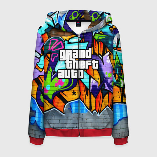 Мужская толстовка на молнии GTA / 3D-Красный – фото 1